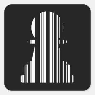 PAWN BAR CODE Schaakstuk Patroonontwerp Vierkante Sticker