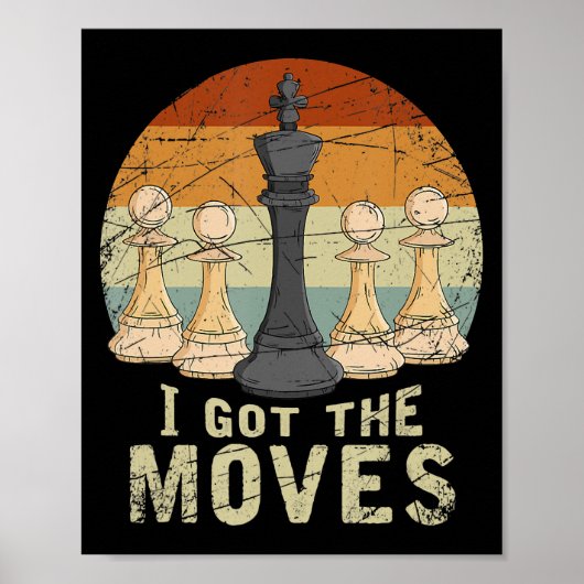 Pawn King Chess Figuur Chessmen Gift Chess Poster (Voorkant)