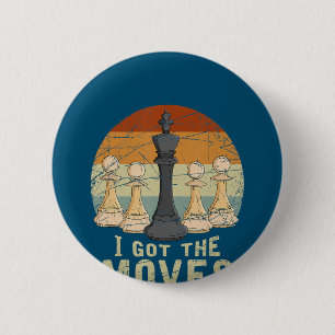 Pawn King Chess Figuur Chessmen Gift Chess Ronde Button 5,7 Cm