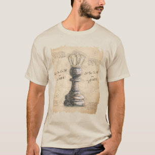Pawn King, ouderwetse  schets kunst. Cadeau T-shirt