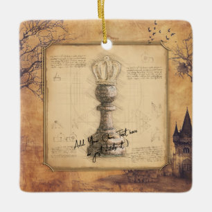Pawn King / Queen  ouderwets schaakgeschenk Keramisch Ornament