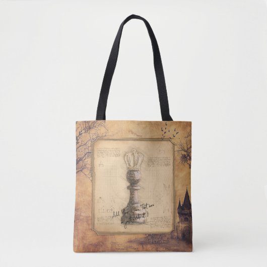 Pawn King / Queen  ouderwets schaakgeschenk Tote Bag (Voorkant)