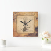 Pawn King / Queen  ouderwets schaakgeschenk Vierkante Klok (Huis)