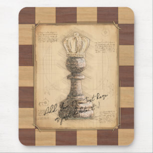 "Pawn King / Queen"  schaakbordgeschenk Muismat