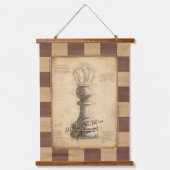 "Pawn King / Queen"  schaakbordspeler cadeau Hangend Wandkleed (Voorkant)