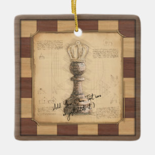 "Pawn King / Queen"  schaakbordspeler cadeau Keramisch Ornament
