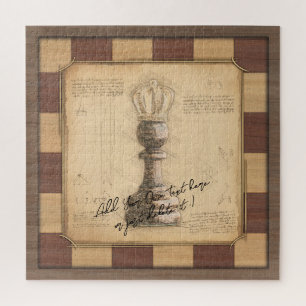 "Pawn King / Queen"  schaakbordspeler cadeau Legpuzzel