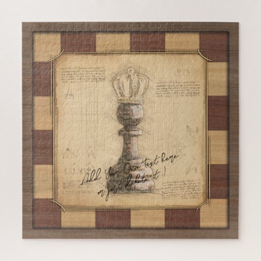 "Pawn King / Queen" schaakbordspeler cadeau Legpuzzel (Verticaal)