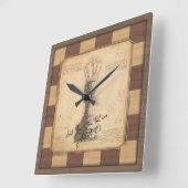 "Pawn King / Queen" schaakbordspeler cadeau Vierkante Klok (Hoek)