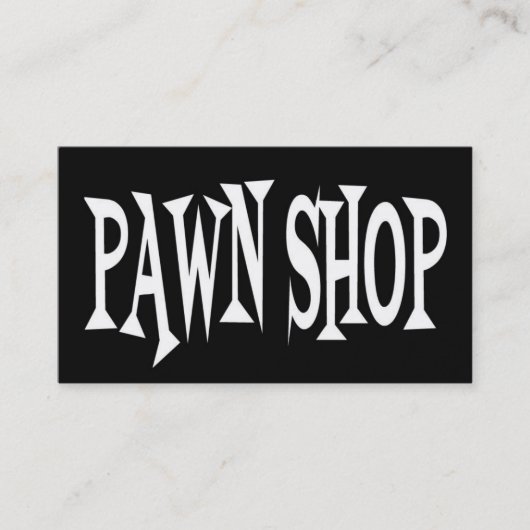 Pawn Shop Zwart-wit Visitekaartje (Voorkant)