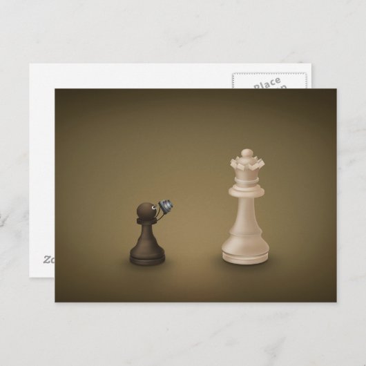 Pawn take Queen Briefkaart (Voorkant / Achterkant)