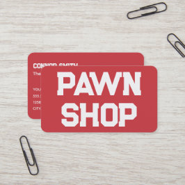 Pawnbroker Pawn Shop Rood Visitekaartje