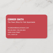 Pawnbroker Pawn Shop Rood Visitekaartje (Achterkant)