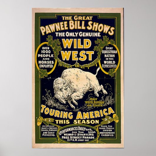 Pawnee Bill Shows Wild West Poster (Voorkant)