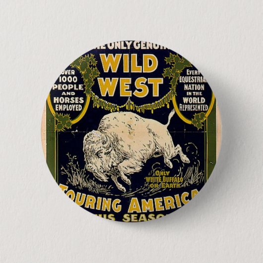 Pawnee Bill Shows Wild West Ronde Button 5,7 Cm (Voorkant)