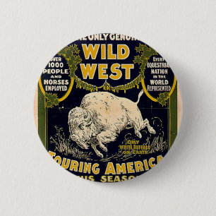 Pawnee Bill Shows Wild West Ronde Button 5,7 Cm
