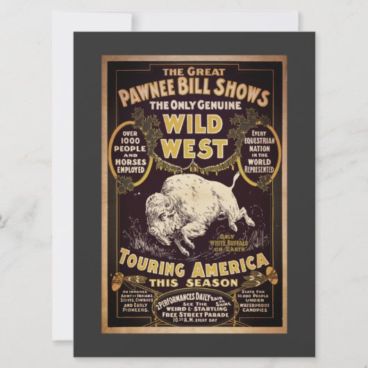 Pawnee Bill Wild West Show Flat Kaart (Voorkant)