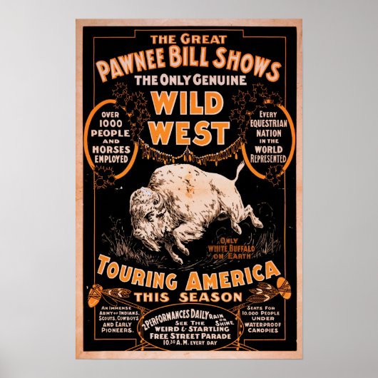 Pawnee Bill Wild West Show Poster (Voorkant)