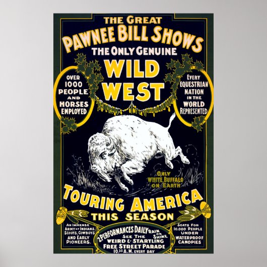 Pawnee Bill Wild West White Buffalo Poster (Voorkant)