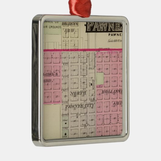 Pawnee City, Nebraska Metalen Ornament (Rechts)