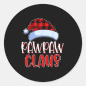 Pawpaw Claus Santa Family Matching Christmas Pajam Ronde Sticker (Voorkant)