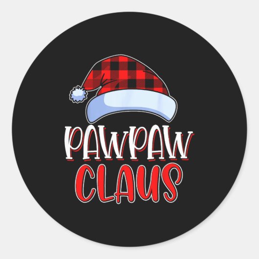 Pawpaw Claus Santa Family Matching Christmas Pajam Ronde Sticker (Voorkant)