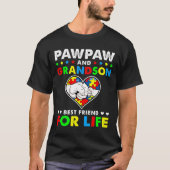 Pawpaw en Grandson Best Friend for Life Autism Aw T-shirt (Voorkant)