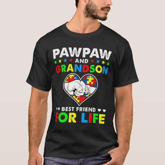 Pawpaw en Grandson Best Friend for Life Autism Aw T-shirt (Voorkant)