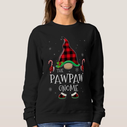 Pawpaw Gnome Buffalo Plaid Matching Family Christm Trui (Voorkant)