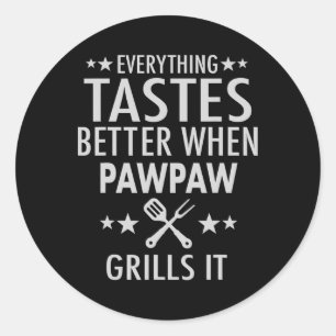 Pawpaw Grills It - Grappige Pawpaw Byrbecue Ronde Sticker