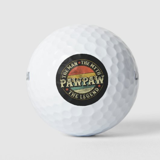 PawPaw het Man de mythe de Legende Gift Grandpa Golfballen (Voorkant)