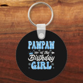 Pawpaw Of The Birthday Girl Snowflakes Winter Chri Sleutelhanger (Voorkant)