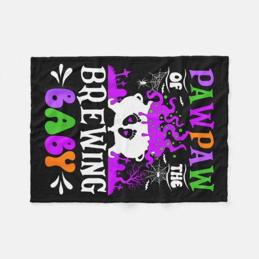 Pawpaw Of The Brewing Baby Grandpa To Be Halloween Fleece Deken (Voorkant (Horizontaal))