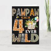 Pawpaw Of The Four Ever Wild Safari 4th Birthday B Kaart (Voorkant)