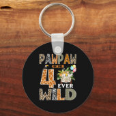 Pawpaw Of The Four Ever Wild Safari 4th Birthday B Sleutelhanger (Voorkant)