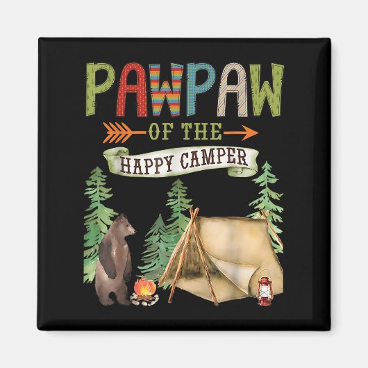 Pawpaw Of The Happy Camper First Birthday Camng Magneet (Voorkant)
