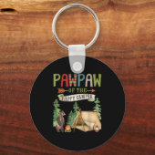 Pawpaw Of The Happy Camper First Birthday Camng Sleutelhanger (Voorkant)