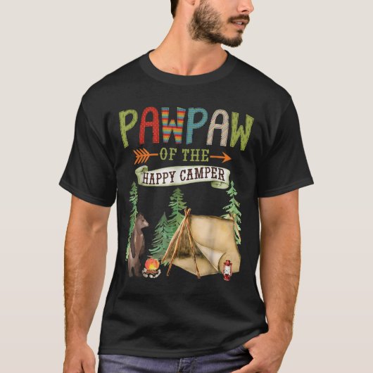 Pawpaw Of The Happy Camper First Birthday Camng  T-shirt (Voorkant)