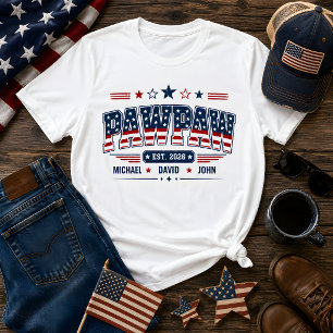 PawPaw Opgericht 2026 Amerikaanse Vlag Aangepaste  T-shirt