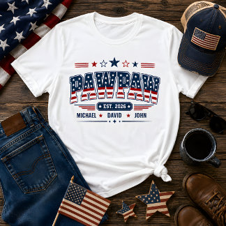 PawPaw Opgericht 2026 Amerikaanse Vlag Aangepaste T-shirt