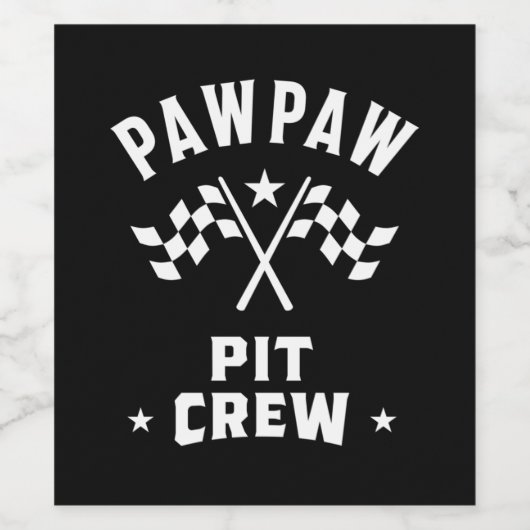 PawPaw Pit Crew Wijn Etiket (Enkel label)