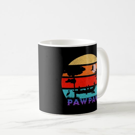 Pawpaw Retro Sunset Ocean Grootvader Koffiemok (Voorkant rechts)