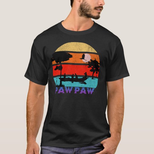 Pawpaw Retro Sunset Ocean Grootvader T-shirt (Voorkant)