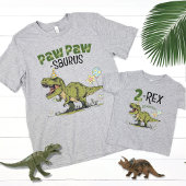 PawPaw-saurus Funny Dinosaur Kids Verjaardagsfeest T-shirt
