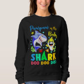 Pawpaw van de verjaardag jongen haai blauw geel do trui (Voorkant)