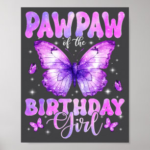 Pawpaw van het verjaardagsmeisje Vlinder Grappige  Poster