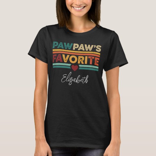 Pawpaw's Favoriete Retro Eenvoudige Moderne Script T-shirt (Voorkant)