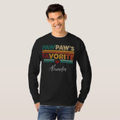 Pawpaw's Favoriete Retro Eenvoudige Moderne Script T-shirt (Voorkant volledig)