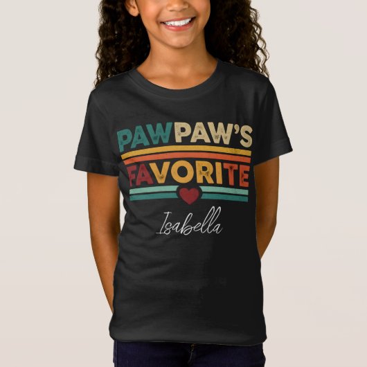 Pawpaws favoriete retro eenvoudige moderne scriptn t-shirt (Voorkant)