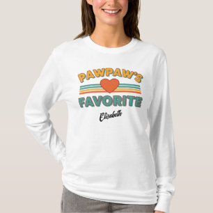 Pawpaws favoriete vintage eenvoudige scriptnaam t-shirt